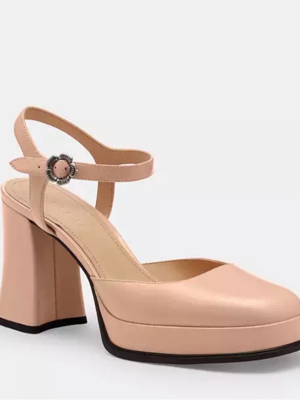 Coach Pink Platform Mary Jane Block Heel